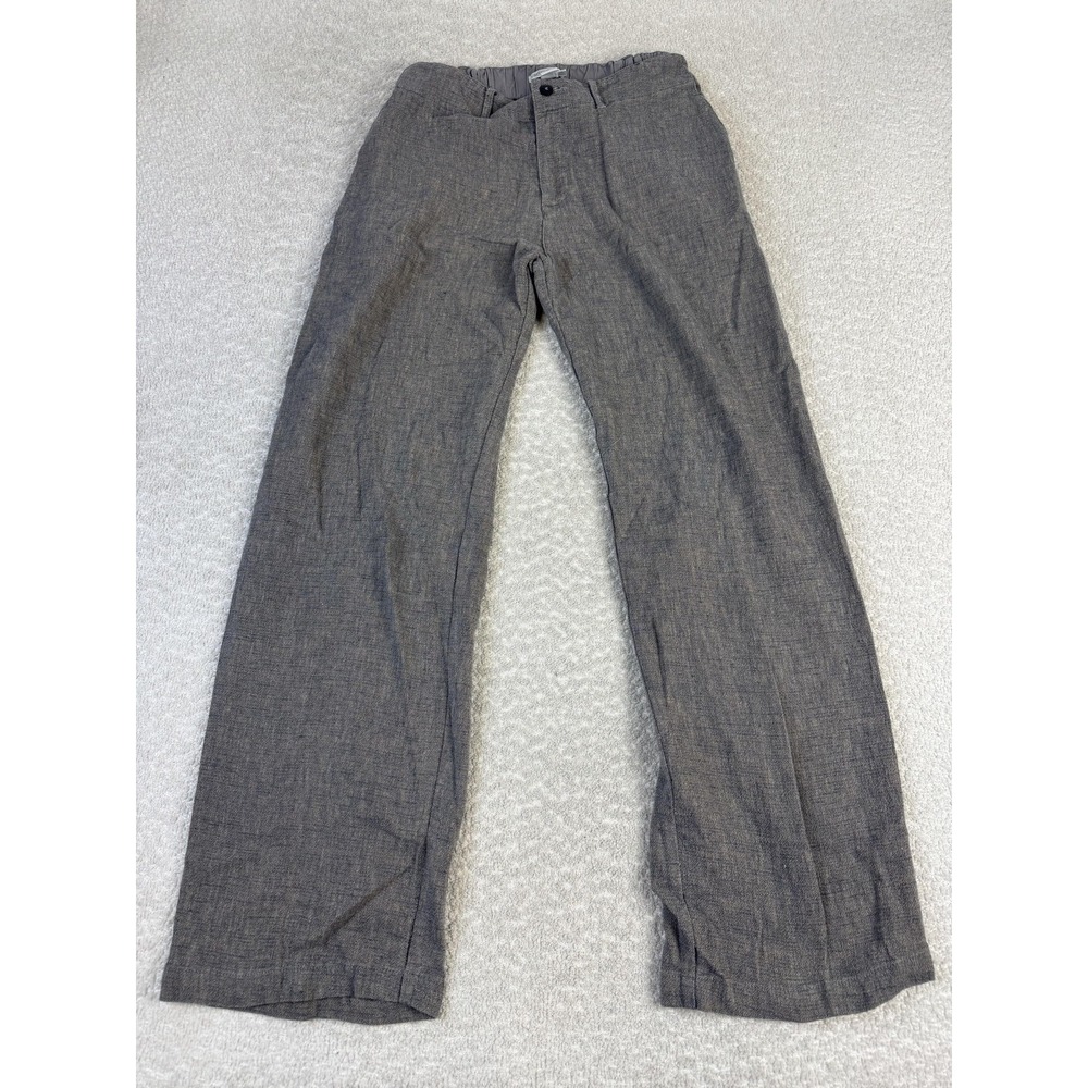 Carbon2Cobalt Pants Womens 6 Gray Linen Lyocell Blend Elastic Waist Casual Soft